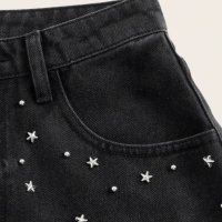 Къси дънкови гащи черен цвят, снимка 2 - Къси панталони и бермуди - 41167253
