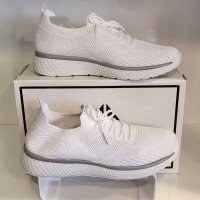 Дамски обувки с мрежичка в бял цват модел: 2185-2 white, снимка 1 - Маратонки - 40132492
