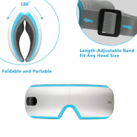 Breo iSee 3S електрически масажор за очи с музика за въздушно налягане вибрация термо компресия, снимка 8 - Козметика за лице - 44827839