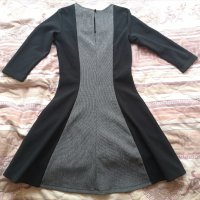 Нова -50% есенна рокля H&M S 36 размер черно и сиво, снимка 2 - Рокли - 26952670