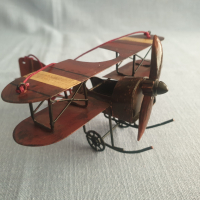 Старинен ръчно изработен метален самолет-окопно изкуство, снимка 2 - Антикварни и старинни предмети - 44586853