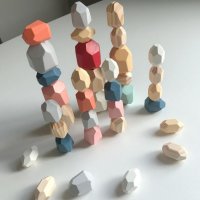 Montessori Wooden Stones 36 бр. Дървени Камъчета Монтесори за баланс / НОВО!, снимка 10 - Образователни игри - 34582915