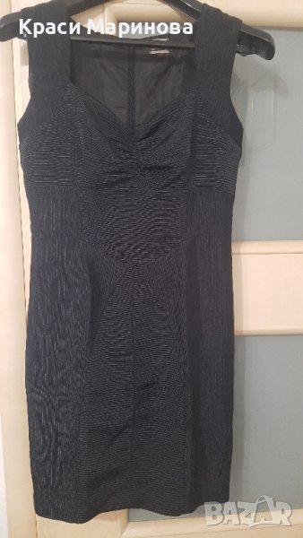 Уникална черна рокля от рипсен сатен, снимка 1