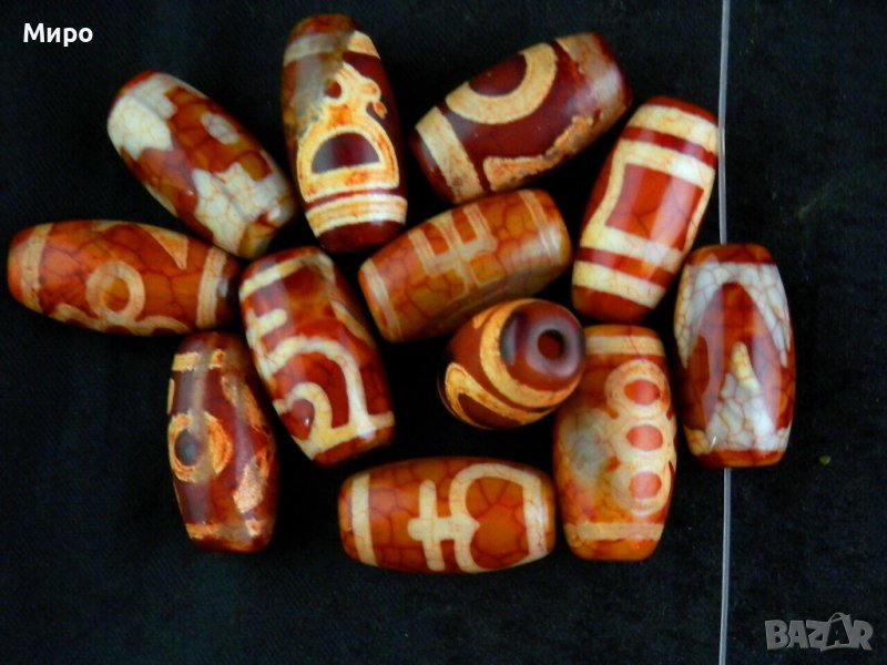 ЩАСТИЕ И ДОБЪР КЪСМЕТ 12 БР. ДЗИ МЪНИСТА МИКС ТИБЕТ НЕПАЛ АЗИЯ , снимка 1