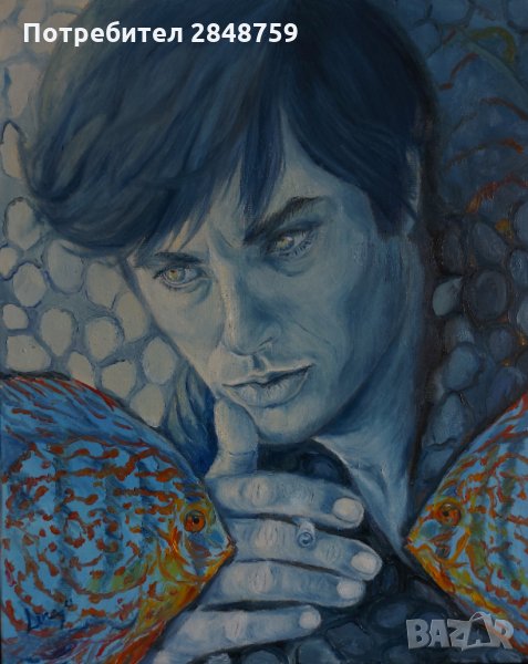 Портрет на Ален Делон, Поп Арт, Оригинална картина, снимка 1