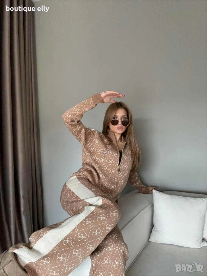 дамски комплект- черно, бяло, кафяво, снимка 1