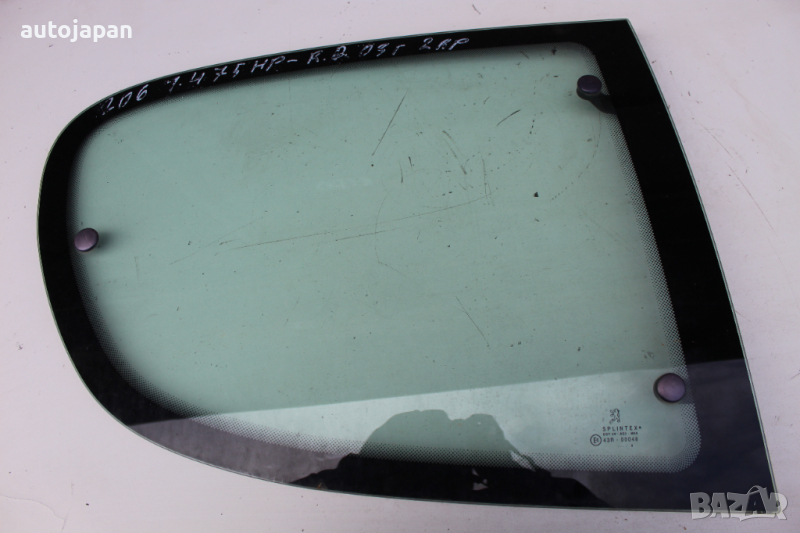 Задно дясно стъкло Пежо 206 1.4 75кс 2врати 03г Peugeot 206 1.4 75hp 2003, снимка 1