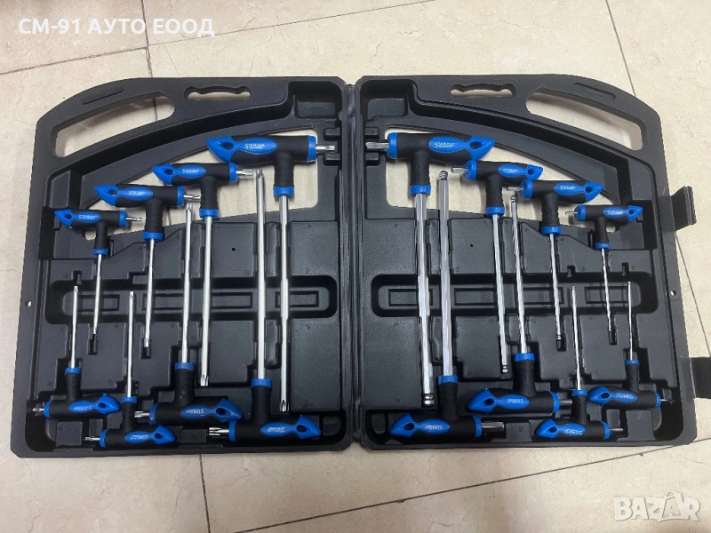 К-т шестограми и торксове с ръкохватка 16 части , снимка 1