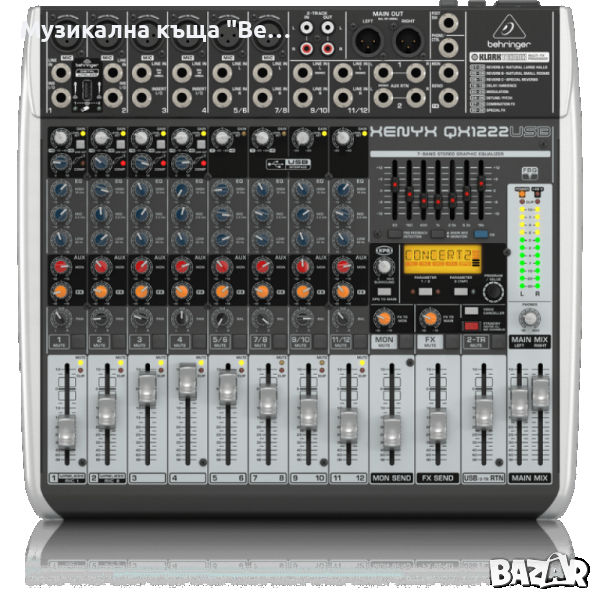 Смесителен пулт 6 моно + 4 стерео Behringer QX1222USB, снимка 1