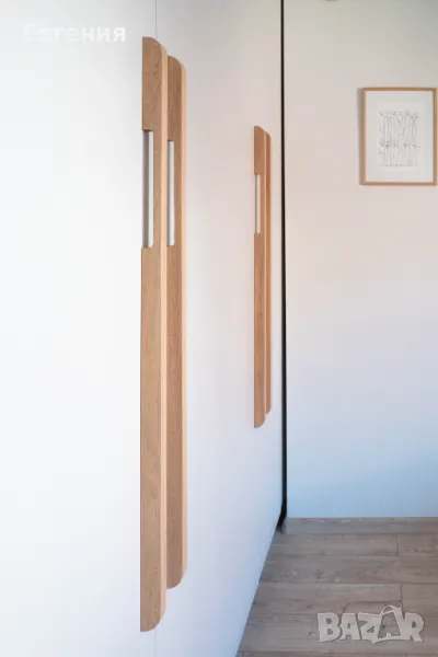 Заоблена дълга дръжка за гардероб от Дъб масив 1000мм, снимка 1