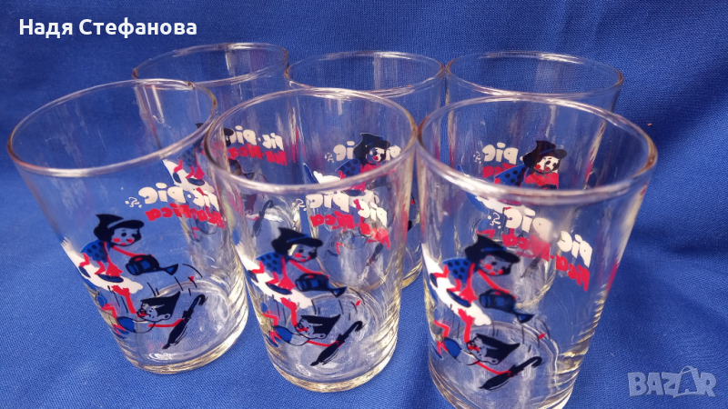 Детски комплект стъклени чаши, вода, безалкохолно с щампа, снимка 1