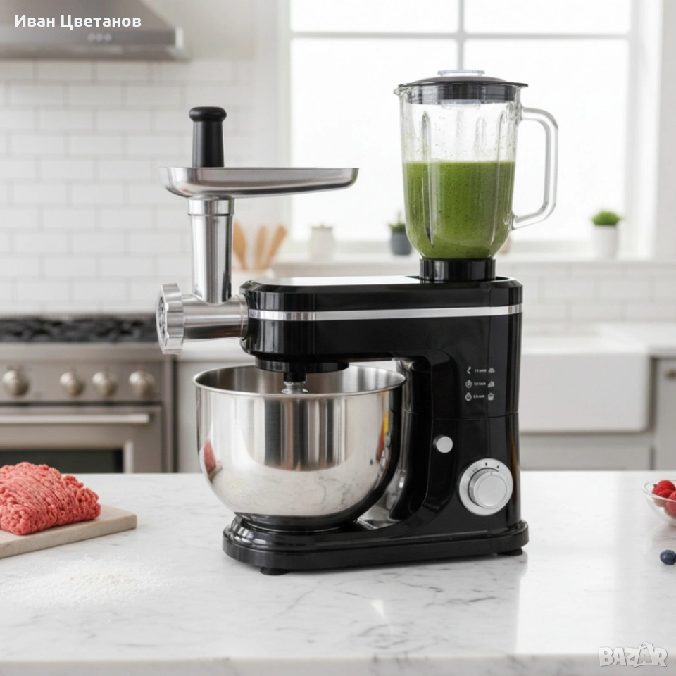 Кухненски робот Michelino 3в1: Планетарен миксер, блендер и месомелачка за лесно и бързо готвене, снимка 1