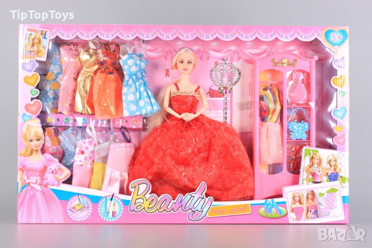Кукла Барби с много рокли и гардероб, снимка 1