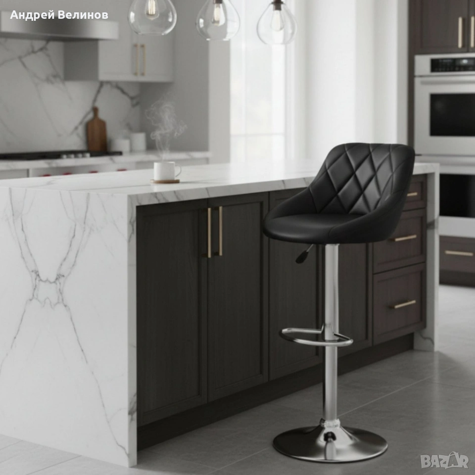 Бар стол с регулируема височина и въртяща функция – комфорт и стил за дома и заведения, снимка 1