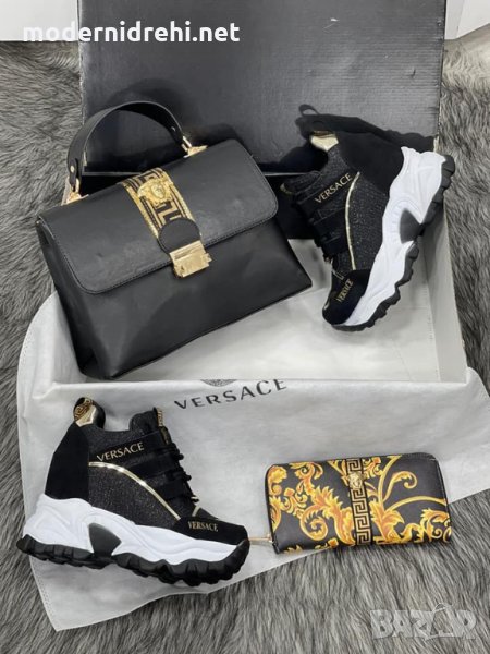 Дамска чанта портфейл и кецове Versace код 411, снимка 1