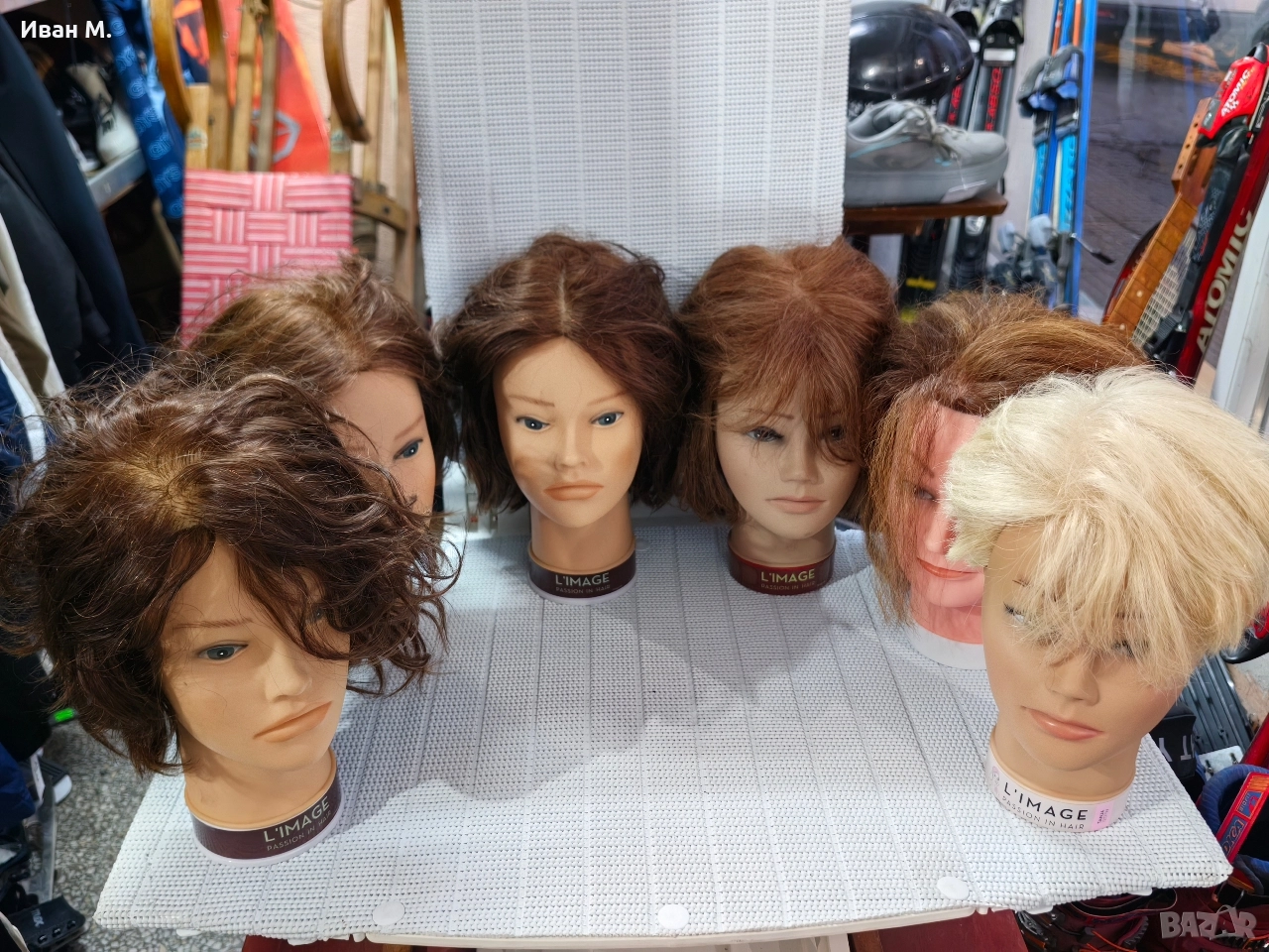 Фризьорски тренировачни глави с естествен косъм , снимка 1