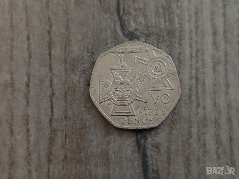 Монета 2006 Великобритания 50 pence 50p (Victoria Cross medal) - Elizabeth II, снимка 1