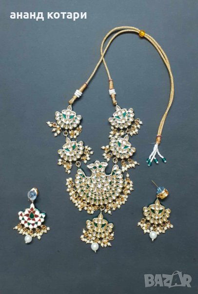 Индийски традиционни бижута колие и обеци- 1-Р, снимка 1