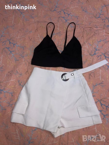 Бяла пола панталон Bershka, снимка 1