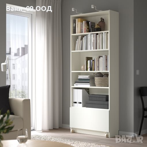 Висока бяла етажерка с чекмедже, снимка 1