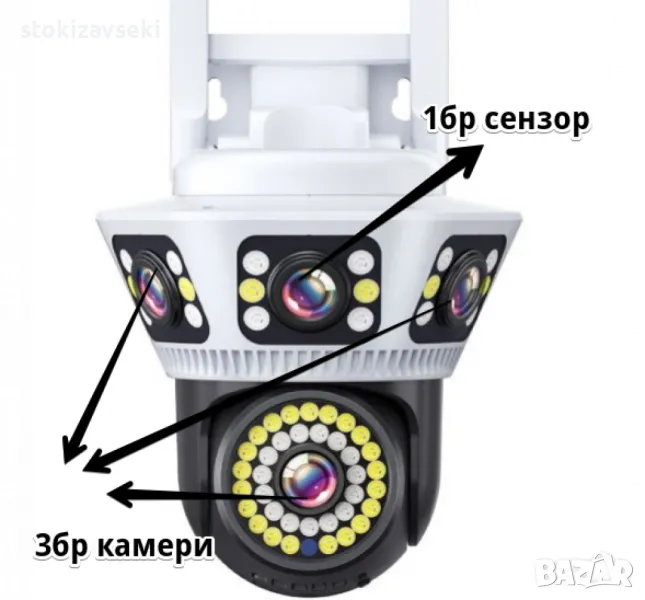 Пълноцветна панорамна 6K Wi-Fi камера за нощно виждане, снимка 1