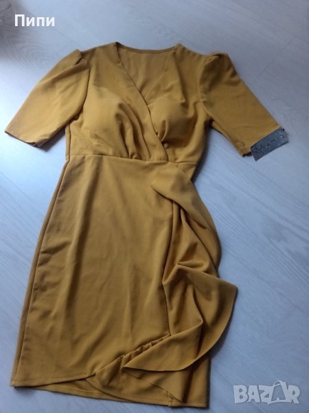 Рокля нова с етикет, цвят горчица  с,м размер , снимка 1