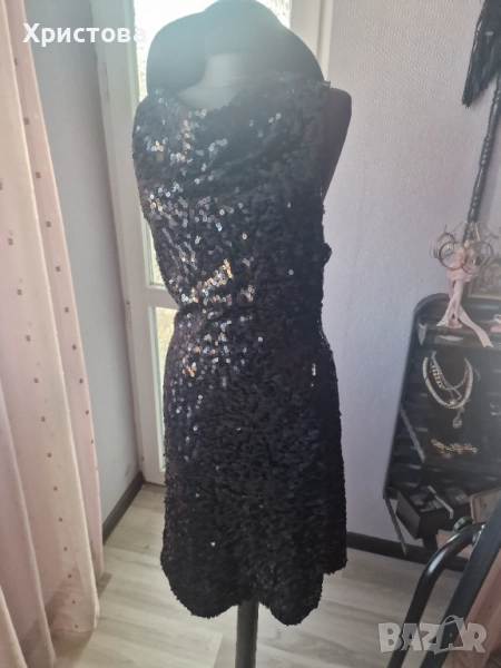 Черна рокля с пайети - М размер - 20,00лв., снимка 1