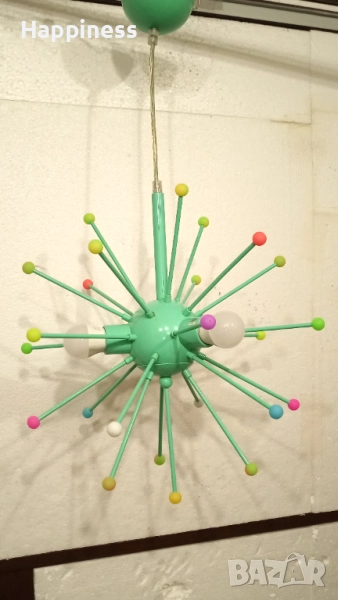 Абажур (полилей) - метален със светещи топчета, снимка 1