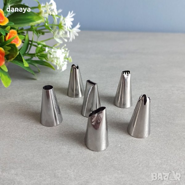 3360 Комплект метални накрайници за пош, 6 броя, снимка 1