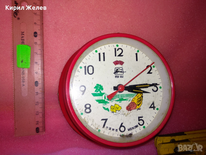 FEI LU MADE in CHINA FU SHENG Стар РЯДЪК КОЛЕКЦИОНЕРСКИ РЕТРО МЕХАНИЧЕН КИТАЙСКИ БУДИЛНИК 31872, снимка 1