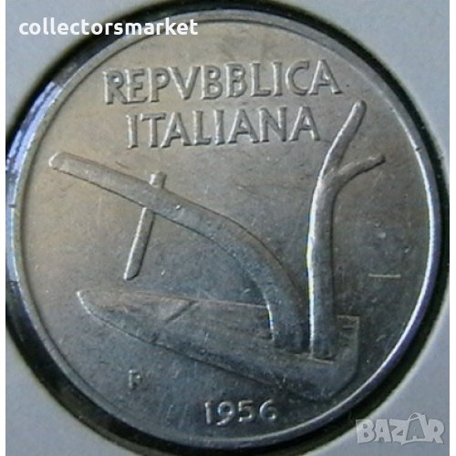 10 лири 1956, Италия, снимка 1