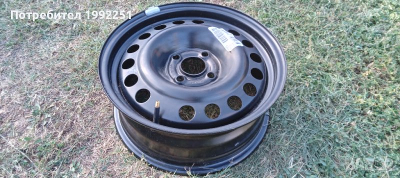 1бр. нова железна джанта 6J15 ET43. 4x100мм. Свалена от Opel Corsa. Става и на Astra, Meriva и др. В, снимка 1