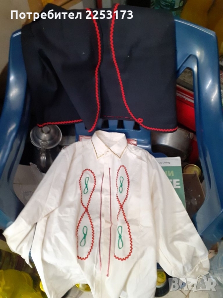 Детска риза и елече от плат без ръкав с етно- народен мотив.Лот., снимка 1