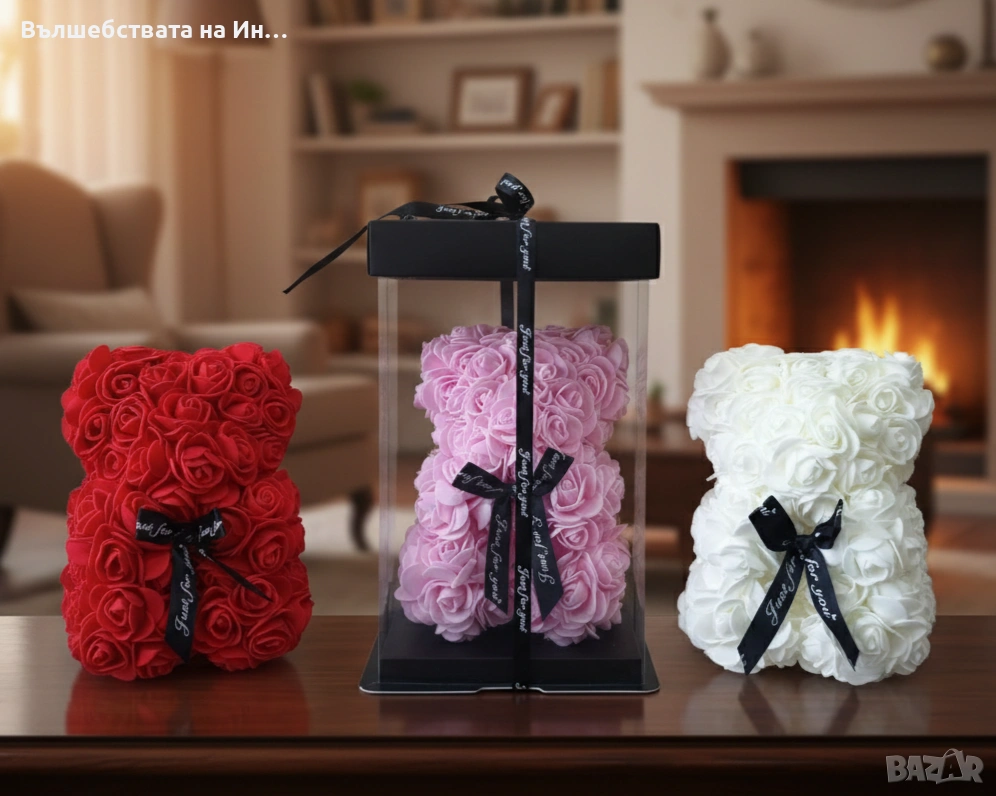 Мече от вечни рози , снимка 1