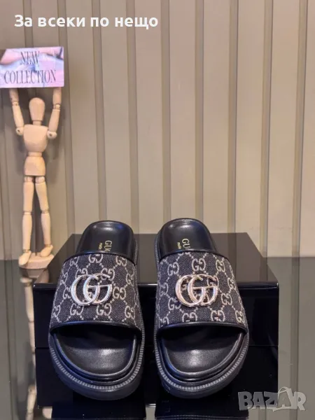 Gucci Дамски Черни Чехли Гучи Код E327, снимка 1