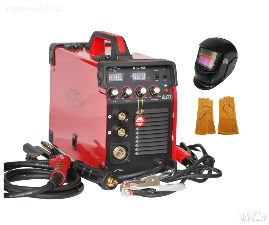 Телоподаващо устройство MIG 250A - Инверторен електрожен MMA 250А, 12.1 kVA , 2T/4T +РЪКАВИЦИ +ОЧИЛА, снимка 1