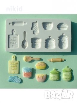  Домакински кухненски прибори съдове посуда силиконов молд форма за декорация торта фондан шоколад, снимка 1