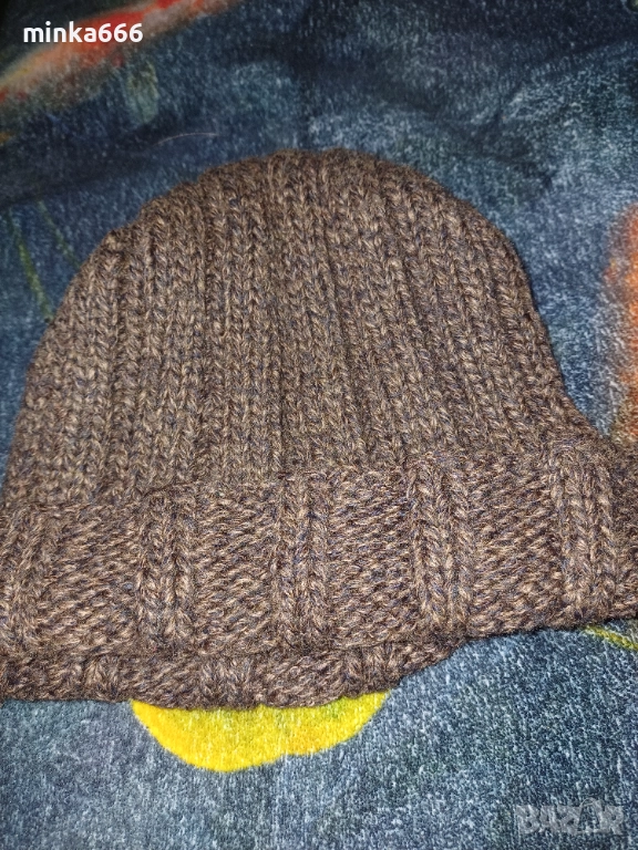 Мъжка зимна шапка.Ръчно плетиво., снимка 1