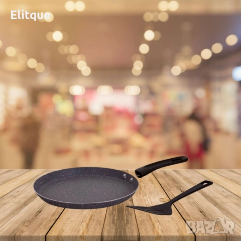 Тиган за палачинки с шпатула Oliver Voltz, 24/26 см., Мраморно покритие, Индукция, снимка 3 - Съдове за готвене - 52870054