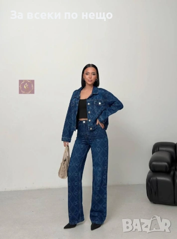 Chanel Дамски Син Дънков Комплект💎Дамски Деним Комплект В Син Цвят Код E1283, снимка 3 - Комплекти - 53756362