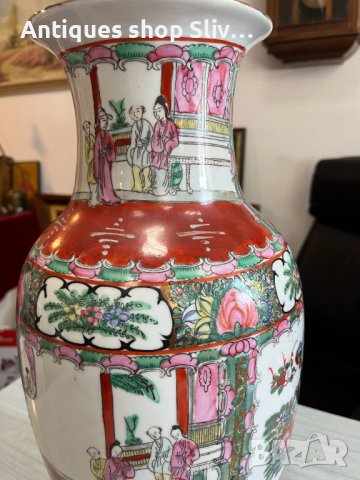 Ръчно рисувана китайска ваза. №4367, снимка 3 - Антикварни и старинни предмети - 41801103