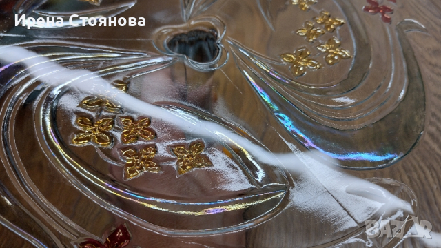 Кристален поднос със столче Salco Kristallglas , снимка 5 - Чинии - 44933863