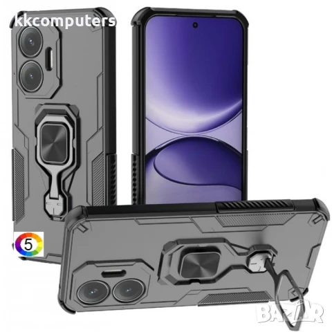 Xiaomi Poco F7 5G / Redmi Turbo 4 Pro 5G Удароустойчив Rotatable Ring Holder /Kickstand PC + TPU Кал, снимка 5 - Калъфи, кейсове - 50819173