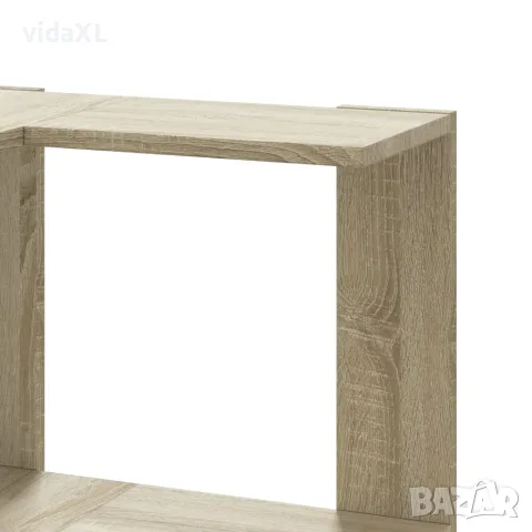 vidaXL Ъглова етажерка 3 нива дъб сонома 50x50x102 см инженерно дърво, снимка 7 - Етажерки - 56148179