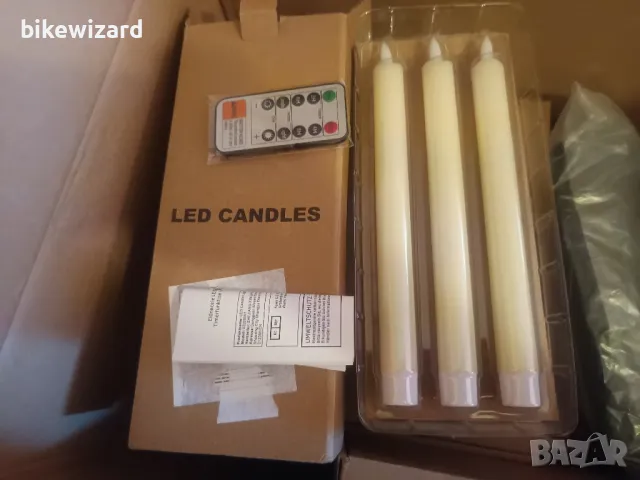 Eldnacele 6 Броя LED свещи с функция таймер мигащ пламък LED изработени от восък НОВИ, снимка 4 - Други - 50002095