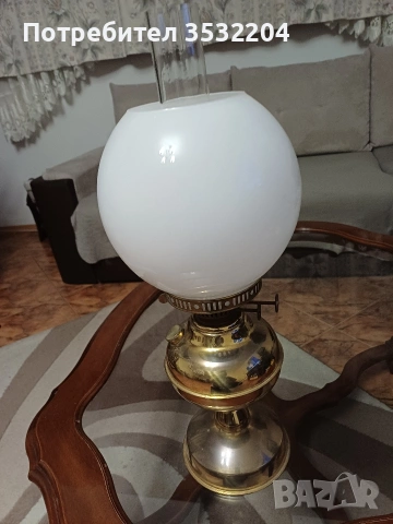 Бронзова стара лампа, снимка 2 - Антикварни и старинни предмети - 53223300