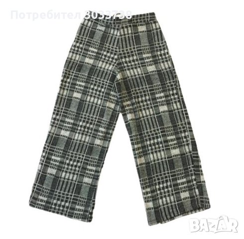 Zara Trafaluc плетен кариран панталон над глезена S, снимка 2 - Панталони - 41816058