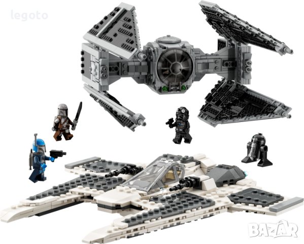 НОВО LEGO 75348 Star Wars- Mandalorian Fang Fighter vs TIE Interceptor 75348, снимка 2 - Конструктори - 42521273