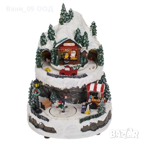 Музикална коледна сцена със светлина и движение, снимка 2 - Декорация за дома - 52303763