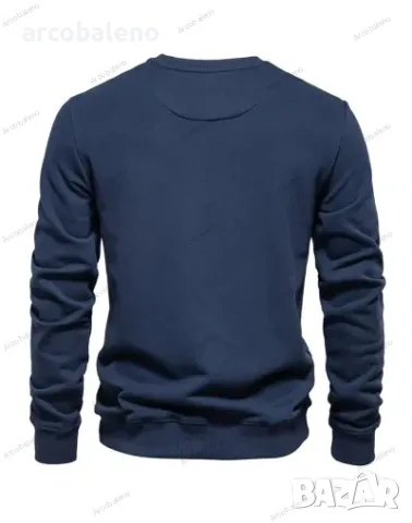 Мъжки свободен едноцветен ежедневен суичър с кръгло деколте, 8цвята , снимка 6 - Суичъри - 48002884